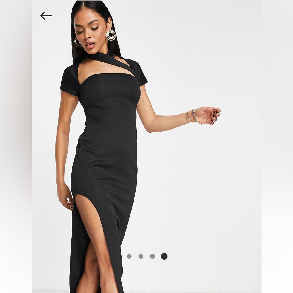 ASOS DESIGN choker cut out maxi dress in black